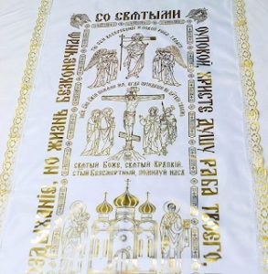 Накидка на тело усопшего белая для погребального ритуала