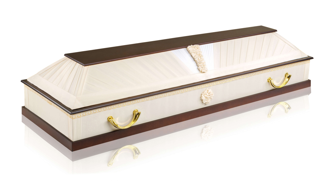 Гроб "ДК белый" комбинированный с ручками