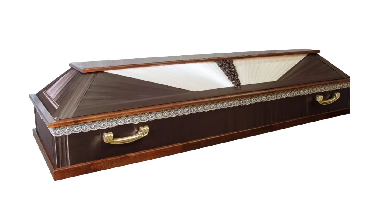 Гроб "ДК шоколад" комбинированный с ручками