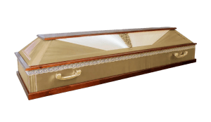 Гроб «ДК золото» комбинированный с ручками