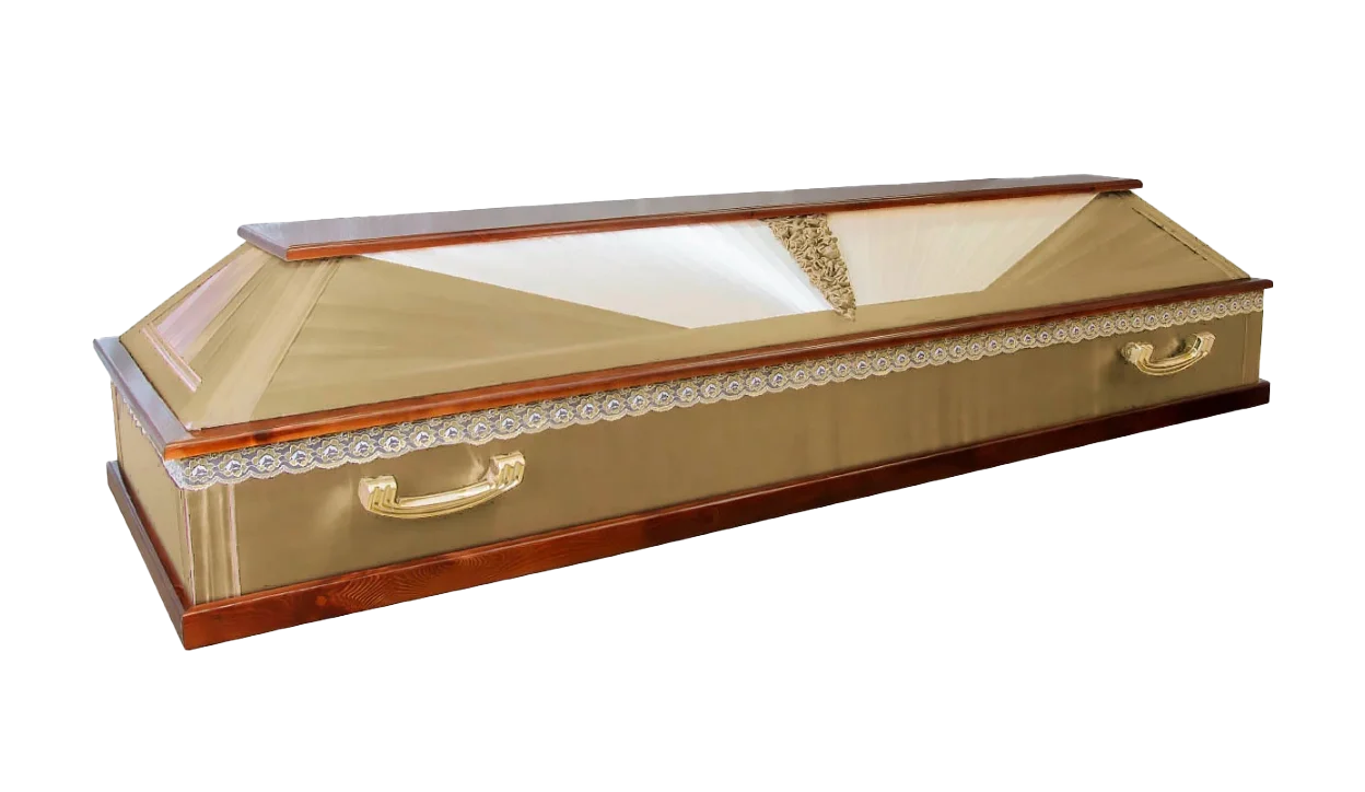 Гроб "ДК золото" комбинированный с ручками