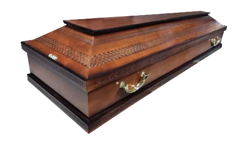 Гроб деревянный лакированный П-1