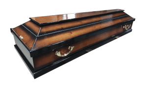 Гроб деревянный лакированный П-4
