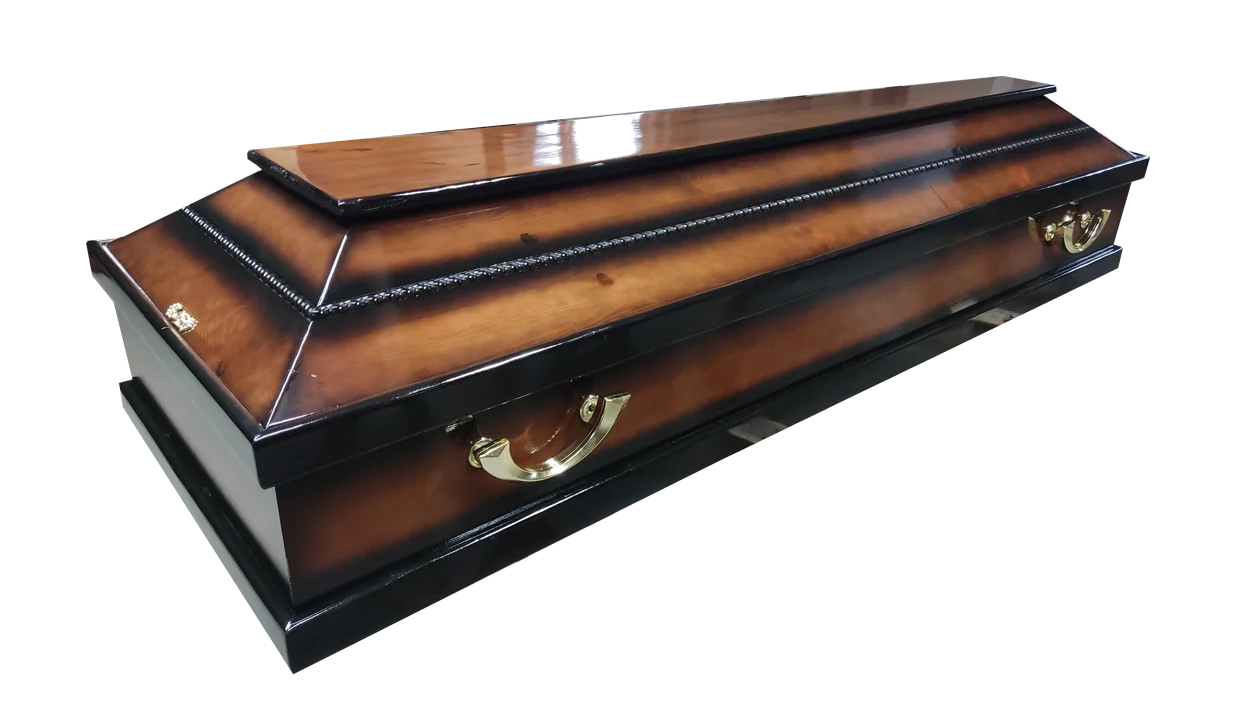 Гроб деревянный лакированный П-4