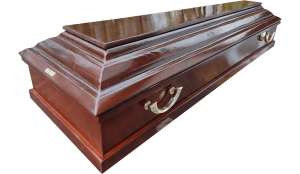 Гроб деревянный лакированный П-7