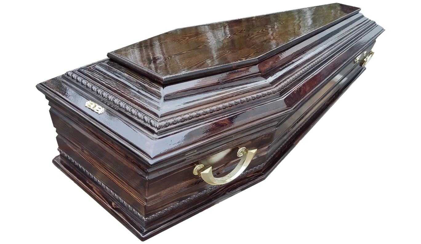 Гроб деревянный лакированный П-10 VIP